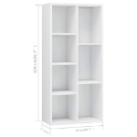 Libreria Bianca Lucida 50x25x106 cm in Truciolato