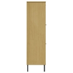 Libreria con Gambe Metallo Marrone 90x35x128,5 cm Massello OSLO