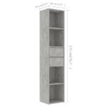 Libreria Grigio Cemento 36x30x171 cm in Truciolato