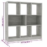 Libreria Grigio Cemento 97,5x29,5x100 cm in Truciolato