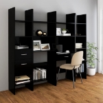 Libreria Nera 60x35x180 cm in Truciolato