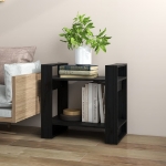 Libreria/Divisorio Nero 60x35x57 cm in Legno Massello di Pino