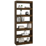 Libreria/Divisorio Rovere Fumo 80x30x198 cm in Truciolato