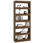 Libreria/Divisorio Rovere Marrone 80x30x198 cm in Truciolato