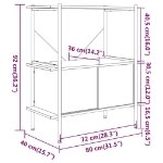 Scaffalatura 3 Livelli con Mobiletto 80x40x92cm Acciaio e Legno