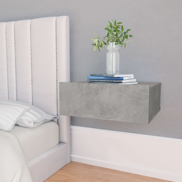 Comodini Pensili 2 pz Grigio Cemento 40x30x15 cm in Truciolato