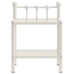 Comodino Bianco e Trasparente 45x34,5x60,5 cm Metallo e Vetro