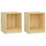 Comodini 2 pz 35,5x33,5x41,5 cm in Legno Massello di Pino