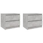 Comodini 2 pz Grigio Cemento 50x39x43,5 cm in Truciolato