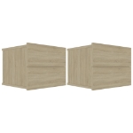 Comodini Rovere Sonoma 2 pz 40x30x30 cm in Truciolato