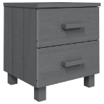 Comodino HAMAR Grigio Scuro 40x35x44,5 cm in Legno di Pino