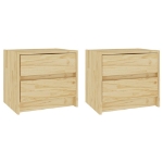 Comodini 2 pz 40x30,5x35,5 cm in Legno Massello di Pino