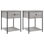 Comodini 2 pz Grigio Sonoma 44x45x58 cm in Legno Multistrato