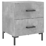 Comodino Grigio Cemento 40x35x47,5 cm in Legno Multistrato