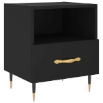 Comodino Nero 40x35x47,5 cm in Legno Multistrato