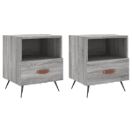 Comodini 2 pz Grigio Sonoma 40x35x47,5 cm in Legno Multistrato