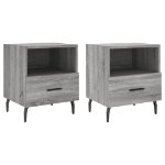 Comodini 2 pz Grigio Sonoma 40x35x47,5 cm in Legno Multistrato