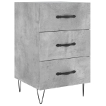 Comodino Grigio Cemento 40x40x66 cm in Legno Multistrato