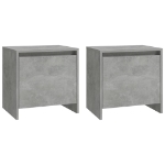 Comodini 2 pz Grigio Cemento 45x34x44,5 cm in Truciolato