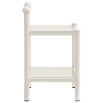 Comodino Bianco e Trasparente 45x34,5x60,5 cm Metallo e Vetro