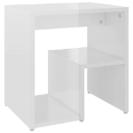 Comodini 2 pz Bianco Lucido 40x30x40 cm in Truciolato