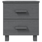 Comodino HAMAR Grigio Scuro 40x35x44,5 cm in Legno di Pino