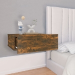 Comodini Pensili Rovere Fumo 2pz 40x30x15 cm Legno Multistrato