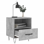 Comodini 2 pz Grigio Cemento 40x35x47,5 cm in Legno Multistrato