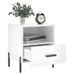 Comodini 2 pz Bianco Lucido 40x35x47,5 cm in Legno Multistrato