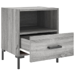 Comodino Grigio Sonoma 40x35x47,5 cm in Legno Multistrato