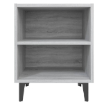 Comodini Gambe in Metallo 2 pz Grigio Sonoma 40x30x50 cm