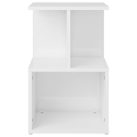 Comodini 2 pz Bianco Lucido 35x35x55 cm in Truciolato