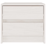 Comodino Bianco 40x30,5x35,5 cm in Legno Massello di Pino