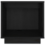 Comodino Nero 40x30x40 cm in Legno Massello di Pino