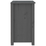 Comodino Grigio 50x35x61,5 cm in Legno Massello di Pino