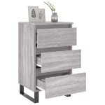 Comodini 2pz Grigio Sonoma 40x35x69 cm in Legno Multistrato