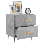 Comodini 2 pz Grigio Cemento 40x35x47,5 cm in Legno Multistrato