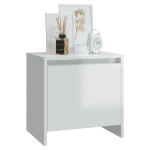 Comodini 2 pz Bianco Lucido 45x34x44,5 cm in Truciolato