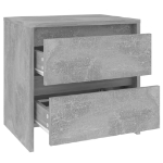 Comodini 2 pz Grigio Cemento 45x34,5x44,5 cm in Truciolato