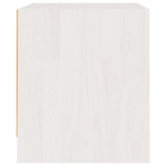 Comodino Bianco 40x30,5x35,5 cm in Legno Massello di Pino