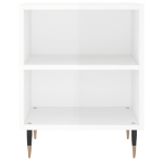 Comodini 2 pz Bianco Lucido 40x30x50 cm in Legno Multistrato