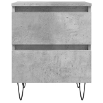 Comodini 2pz Grigio Cemento 40x35x50 cm in Legno Multistrato