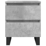 Comodini 2pz Grigio Cemento 40x35x50 cm in Legno Multistrato