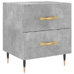 Comodini 2 pz Grigio Cemento 40x35x47,5 cm in Legno Multistrato