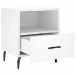 Comodini 2 pz Bianchi 40x35x47,5 cm in Legno Multistrato