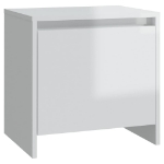 Comodini 2 pz Bianco Lucido 45x34x44,5 cm in Truciolato