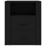 Comodino Nero 50x36x60 cm in Legno Multistrato