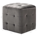 Comodini 2 pz Grigio 30x30x30 cm in Tessuto Vellutato