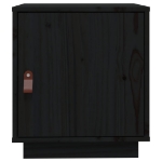 Comodino Nero 40x34x45 cm in Legno Massello di Pino