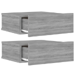 Comodini Pensili Grigio Sonoma 2pz 40x30x15cm Legno Multistrato